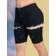 thumbnail image 3 of Cordones arriba dobladillo crudo más tamaño biker denim shorts Rosegal Pantalones cortos de talla grande, 3 of 5