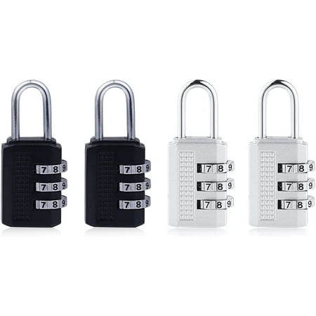 SHARKDOOK 4 Pack Waterproof Combination Padlock with 3 Digit Code ...