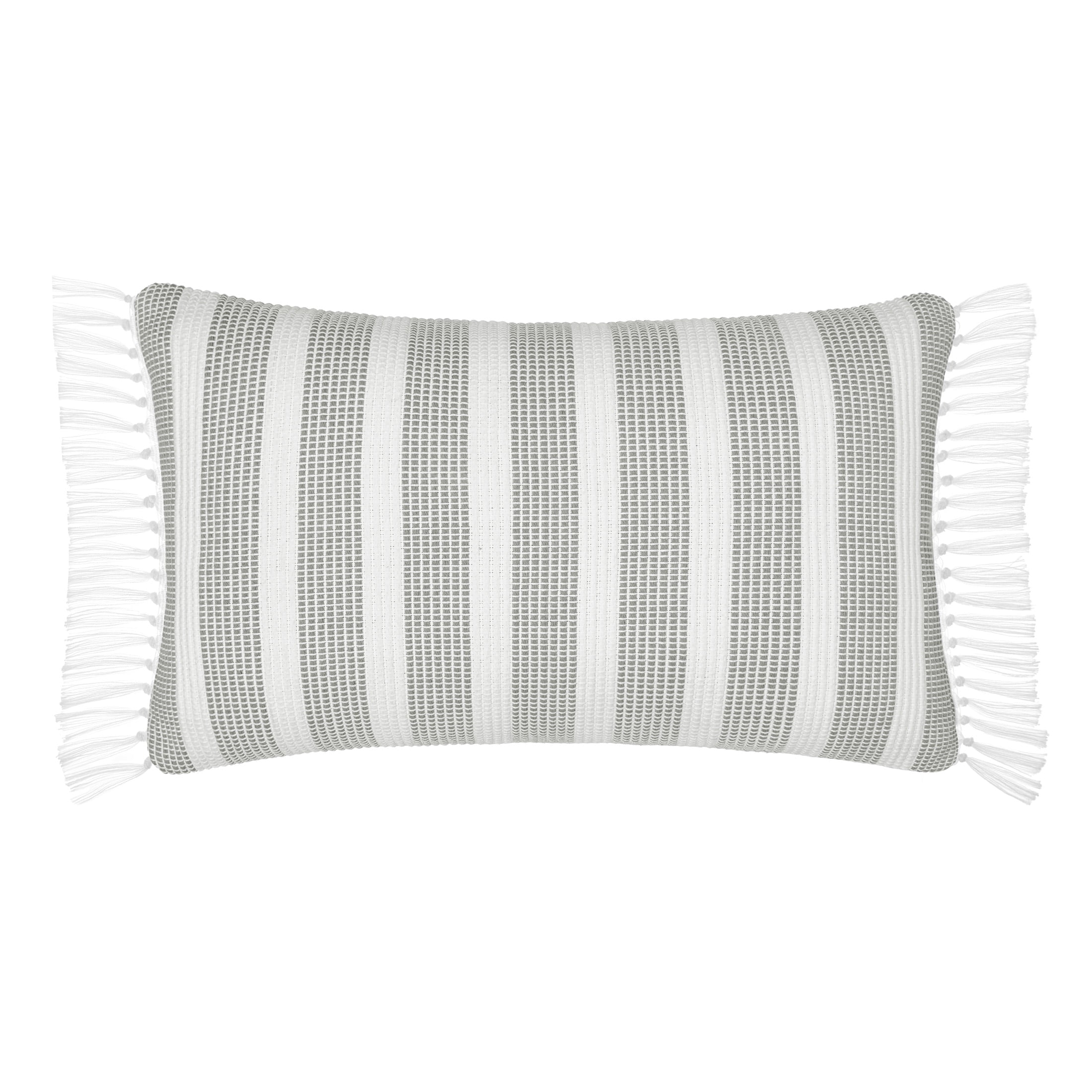 Gap Home Chunky Stripe Decorative Oblong Throw Pillow Ivory/Grey 24" x