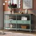 thumbnail image 1 of Wooden Console Table for Living Room, Hallway, Sofa Table with 3-Tier Open Storage Shelf and Two Drawers, 1 of 8