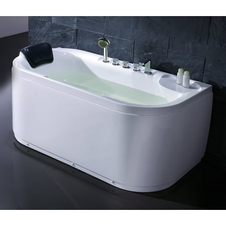 Eago Lk1103 R 59 Soaking Bathtub For Free Standing Installation Includes Tub Filler Hand Shower And Headrest