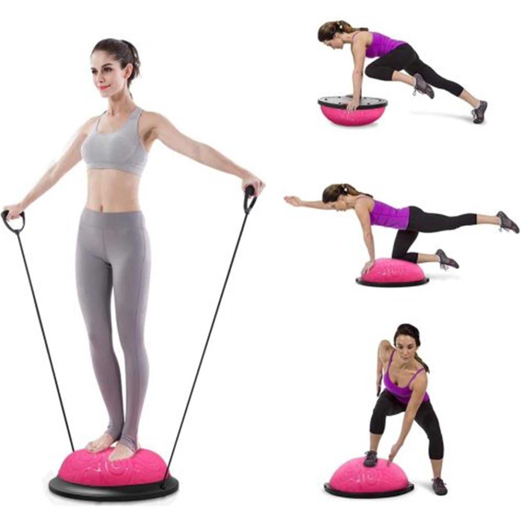 24.4" Balance Training Half Ball for Gym Exercise Yoga Fitness Workout with Pump 