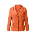 thumbnail image 3 of Innerwin Blazers Solid Color Women Cardigan Jacket Work Shawl Neck Slim Fit Business Jackets Orange M, 3 of 7