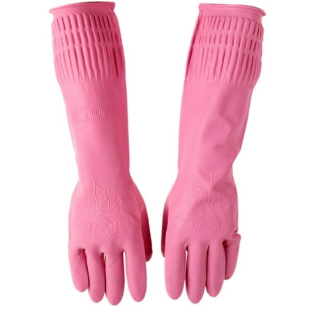 Big Savings/Clearance,Rubber Waterproof Extra Long Kitchen Dish Washing Cleaning Household (Best Gloves To Wash Dishes)