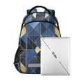 thumbnail image 7 of FORMRS Unisex Backpack Elementary School Travel Bookbag with Reflective Stripes, Blue Geometric Pattern, 7 of 7