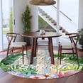 thumbnail image 4 of Summer Round Living Room Rugs 5 ft, Life Is Better At The Beach Plant Shells Wood Grain Washable Area Rug with Non-Slip Sturdy Edge Binding Round Carpet for Entryway Kitchen Bedroom Bathroom, 4 of 9