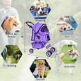 thumbnail image 5 of Dkelincs Pet Stroller- Folding Cat Stroller with Cup Holders, Waterproof, Purple, 5 of 7
