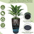 thumbnail image 3 of Bibana Set of 3 Green Glossy Planters (24", 21", 10"), Indoor Outdoor Round Plastic Flower Pots with Drainage Hole & Saucer, Lightweight Imitation Porcelain Decorative Planters for Home Garden Porch, 3 of 7
