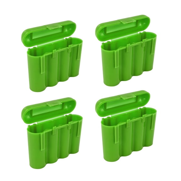 4 EBC Battery AA AAA CR123A Green Battery Holder Storage Cases