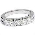 thumbnail image 2 of Pompeii 1ct Lab Grown Diamond 5-Stone Wedding Women's 10k White Gold Ring (F,VS/SI), 2 of 5