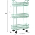 thumbnail image 3 of Oumilen Slim Rolling Storage Cart, 3 Tier Bathroom Organizer, Shelving Utility Cart, Green, 3 of 7