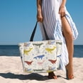 thumbnail image 5 of Large Beach Bags Water-resistant Sandproof - Cute cartoon Whales Cute Beach Tote Bags for Women with Zipper, 5 of 6