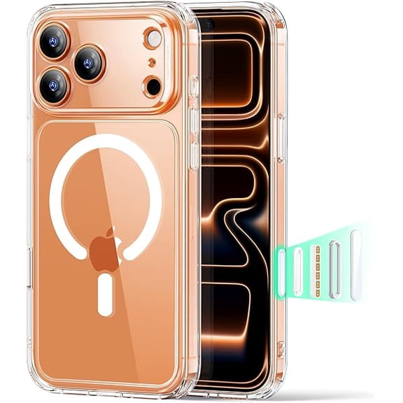 xixishop for iPhone 17 Pro Max Case, Camera Control, Compatible with MagSafe, Shockproof Military-Grade Protection, Magnetic Phone Case for iPhone 17 Pro Max, Classic Hybrid Case, Clear