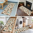 thumbnail image 5 of 2'x6' Rug Runners for Hallways Kitchen, Geometric Feathers Non Slip Entryway Beside Floor Carpet Runner, Boho Ethnic Retro Country Motifs Washable Laundry Room Bedroom Throw Rugs Mat for Family Pet, 5 of 8