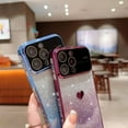thumbnail image 6 of Love Heart Glitter Bling Large Window Gradient Electroplated Clear Case for Women Girls Compatible with iPhone Case (Purple,iPhone 15 Plus), 6 of 8