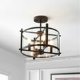 thumbnail image 6 of JONATHAN Y Hampdon 15" Iron/Glass Modern Drum LED Flush Mount, Oil Rubbed Bronze, JYL6700A, 6 of 10