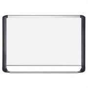 MasterVision MVI Magnetic Steel Dry-Erase Board, 24" X 36", Aluminum & Black Frame