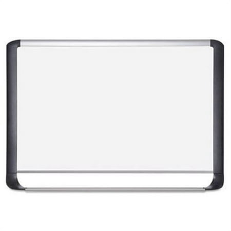 MasterVision MVI Magnetic Steel Dry-Erase Board, 24" X 36", Aluminum & Black Frame