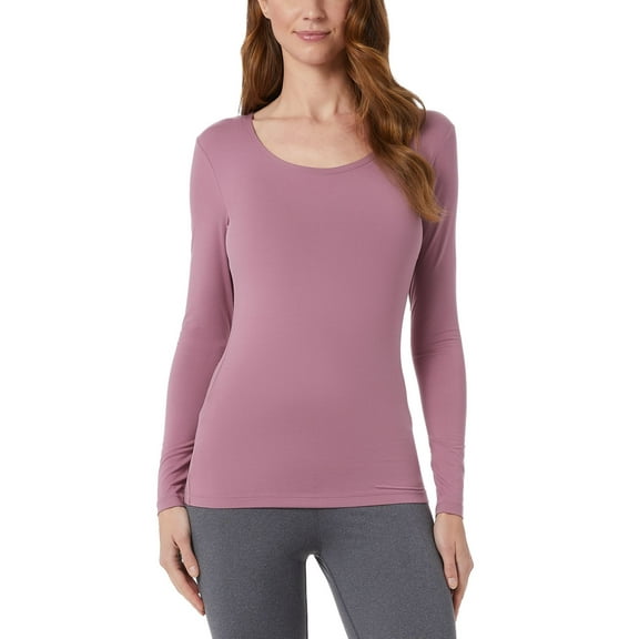32 DEGREES Womens Cozy Heat Scoop-Neck Top,Fig Berry,XX-Large