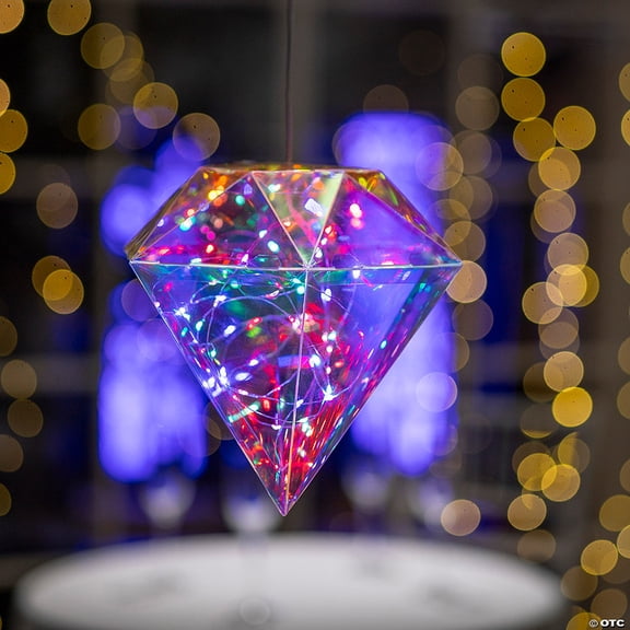 7 3/4" x 7 3/4" Prismatic Diamond-Shaped Light-Up Decoration