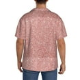 thumbnail image 5 of Daiia Rose Gold Pink Glitter Men's Linen Shirts Short Sleeve Casual Shirts Button Down Shirt for Men Beach Summer Wedding Shirt-3X-Large, 5 of 7