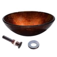thumbnail image 2 of Aquaterior Retro Round Tempered Glass Vessel Sink P1 with ORB Mounting Ring and 1 5/8" Pop Up Drain Combo Set Bathroom Aquaterior Modern, 2 of 10