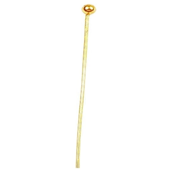 HPG-114-1''-2MM 18K Gold Overlay 22 Gauge A Wonderfully Simple and Useful Head Pin With a Ball Tip