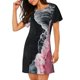 thumbnail image 2 of Fotbe Pink White Ocean Waves Bata de Dormir para Mujer con Estampado, Camisón de Algodón de Manga Corta, Ropa de Dormir Casual, 2 of 6