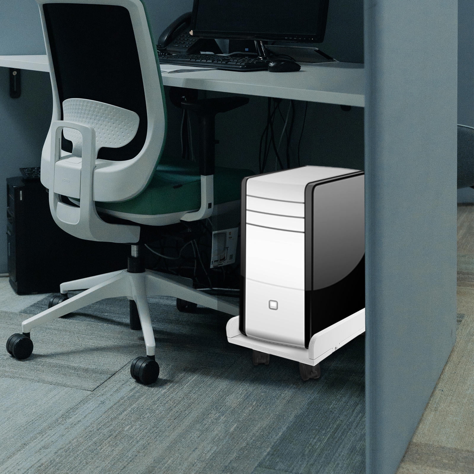 Tineasur Back to School Computer Tower Stand White 1Set 15.7X8.8In