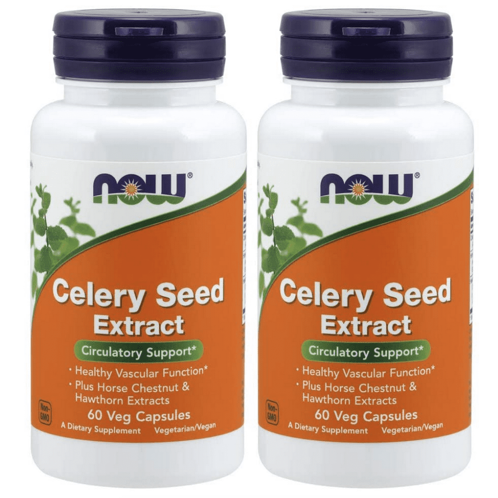 NOW Foods Celery Seed Extract 60 Vegetable Capsule 2 Packs