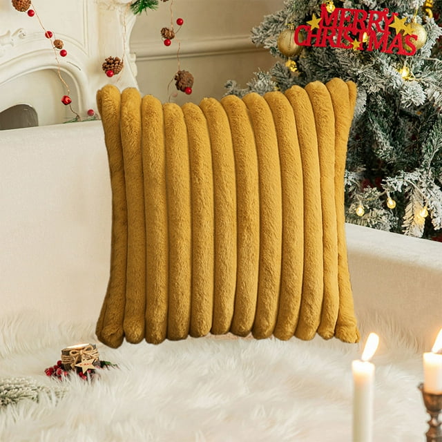 CEHVOM Christmas Pillowcase Border Wholesale Pillowcase Solid Colour Without Core Plush Christmas Pillowcase