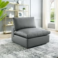 thumbnail image 2 of Sofa Middle Chair, Faux Vegan Leather, Grey Gray, Modern Contemporary Urban Design, Living Lounge Room Hotel Lobby Hospitality, 2 of 8