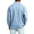 thumbnail image 5 of Quarter Zip Sweatshirt for Men Waffle Knitted Pullover Casual Long Sleeve Lapel Polo Sweatshirts Fall Winter Jackets,XL, 5 of 7