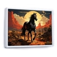 thumbnail image 2 of Designart "Horse in Nevada Black Beauty in the Desert I" Animals Floater Framed Wall Art Print, 2 of 7