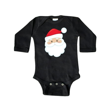 

Inktastic Santa Claus Smiling Santa Red Hat White Beard Gift Baby Boy or Baby Girl Long Sleeve Bodysuit