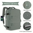thumbnail image 4 of Men's Laptop Backpack With USB Charging Port Large Capacity Travel Backpack Carry-on Luggage Bag Student Schoolbag Daypack, 4 of 5