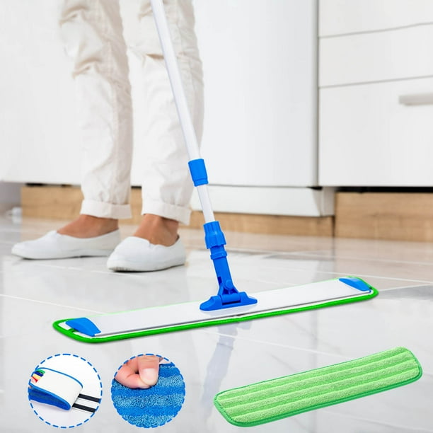 Almohadillas de Repuesto de Microfibra para Mopa Plana - Cabezales Lavables y Reutilizables para Limpieza En Seco y Húmedo - Compatibles con Mopas Estándar - 1 Paquete