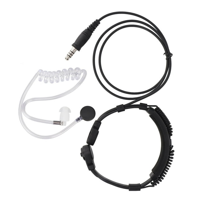 Auricular de tubo de aire, auricular de micrófono de garganta pesado retráltil para walkie talkies