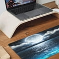 thumbnail image 6 of Full Moon On Sea Night Extended Big Mouse Pad Large,XL Gaming Mouse Pad Desk Pad,31.5x11.8in Long Computer Keyboard Mouse Mat Mousepad with 3mm Non-Slip Base and Stitched Edge for Home Office Work, 6 of 6