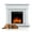 White, variant on Electactic Freestanding Wooden Frame Fireplace with TV Stand, Electric Fireplace Mantel Heater, Various Brightness & Realistic Flames & Remote Control, Home/Office/Cafe,750W-1500W, Black