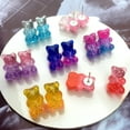 thumbnail image 2 of Grofry Women Earring,Candy Color Cartoon Gummy Bear Ear Stud Jewelry Gift 6#, 2 of 7