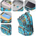 thumbnail image 4 of Police and Traffic Light Blue Pattern Backpack for School, Cute School Bag with Adjustable Shoulder Straps and Padded Back, 16.9"x12.6"x5.9", 4 of 4