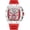 Red, variant on Fashion Hollowed Men Watches Tonneau Skeleton Dial Big Face Waterproof Chronograph Fashion Casual Watch with Silicone Strap Multifunctional Outdoor Sports Wristwatch