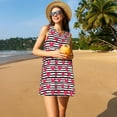 thumbnail image 3 of Balery Hearts And Lines Vestidos de verano para mujer con estampado: vestido holgado sin mangas, vestido playero informal y cómodo para días calurosos., 3 of 7