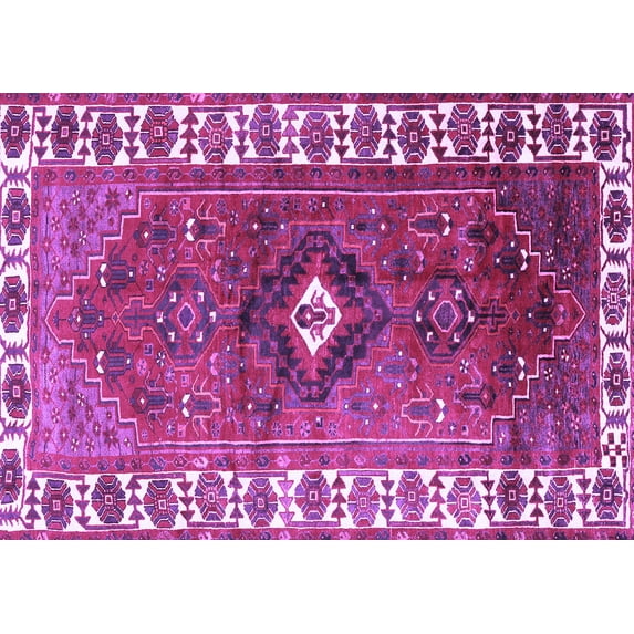 Ahgly Company Indoor Rectangle Persian Purple Traditional Area Rugs, 8' x 12'