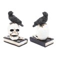 thumbnail image 4 of Skeleton Figurine Scary Rich Details Vibrant Colors Strong Resin Stable Skull Figurine for Halloween Decoration Crow On Skull, 4 of 5