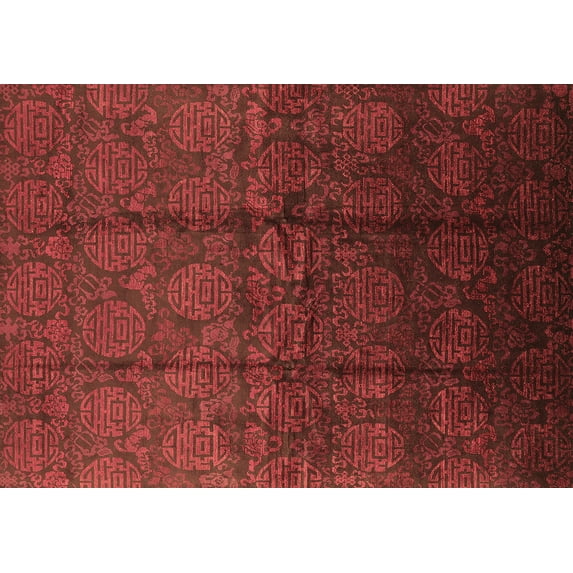 Ahgly Company Indoor Rectangle Oriental Brown Industrial Area Rugs, 7' x 10'