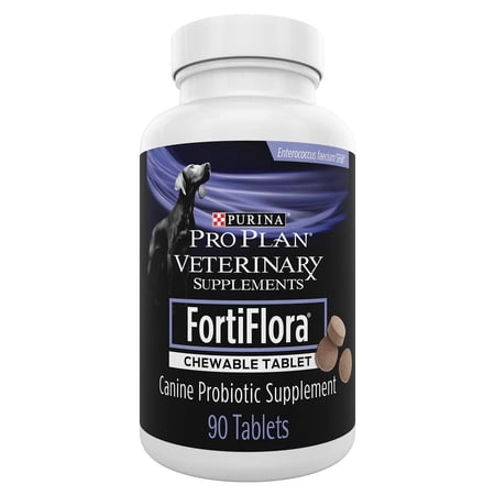 Purina Pro Plan Veterinary Supplements FortiFlora Chewable Dog Probiotic Supplement Tablets, 90 ct. Canister