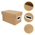 thumbnail image 1 of OULII Kraft Paper Square Boxes Light Brown 1Set for Document Organization, 1 of 8