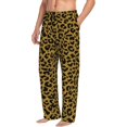 thumbnail image 3 of Mens Pajama Pants - Soft Sleep & Lounge Pants for Men, gold glitter leopard print Cuteness Casual PJ Bottoms Pants with Pockets, 3 of 5